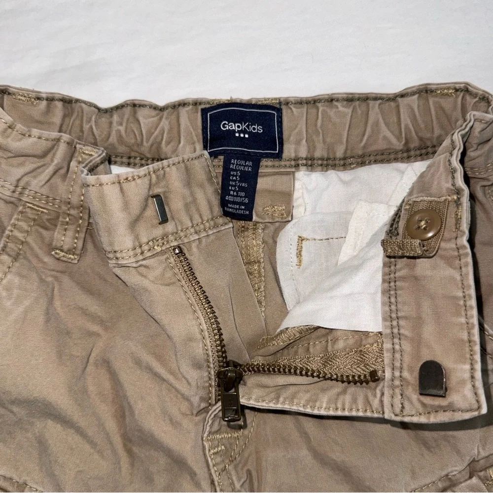 Gap Kids Boys Khaki Tan Cargo Shorts Size 5 Regular Cotton‎ Utility Pockets